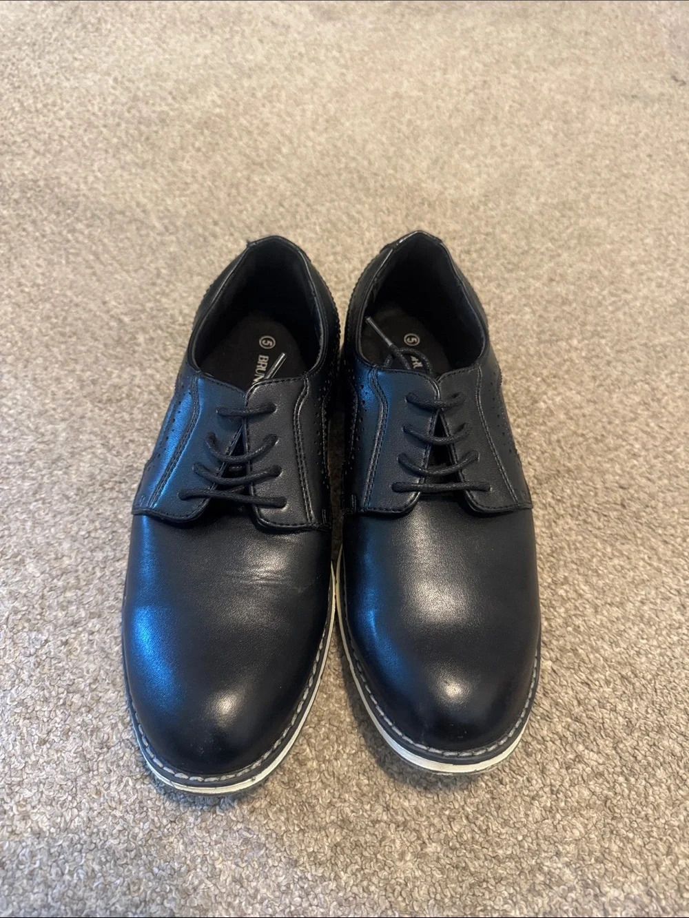 Boys Black Lace-Up Dress Shoes - Classic Formal School Shoes